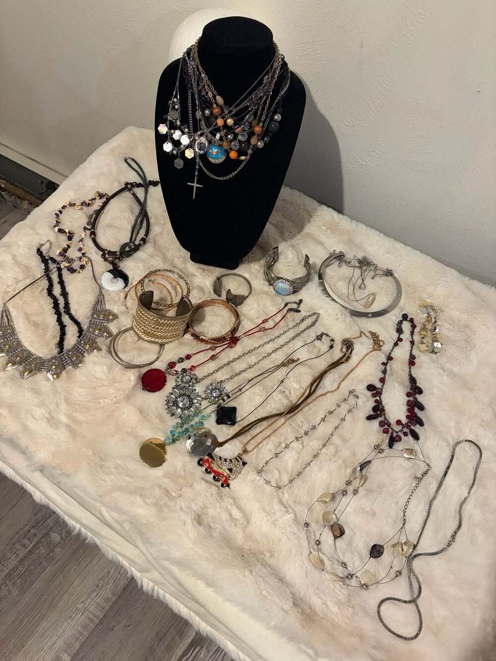 Costume Jewelry Lot Boho Mod Geometric Vintage Rhinestone Retro